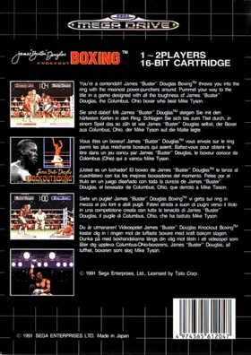 James 'Buster' Douglas Knockout Boxing (USA, Europe) box cover back